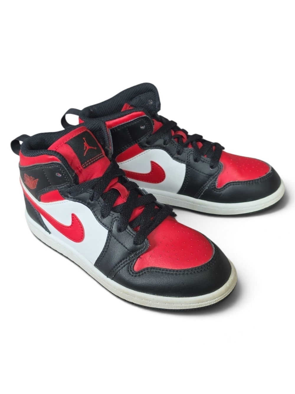 Jordan Kids' Red/Black/White Mid-Top Sneakers-Size 1